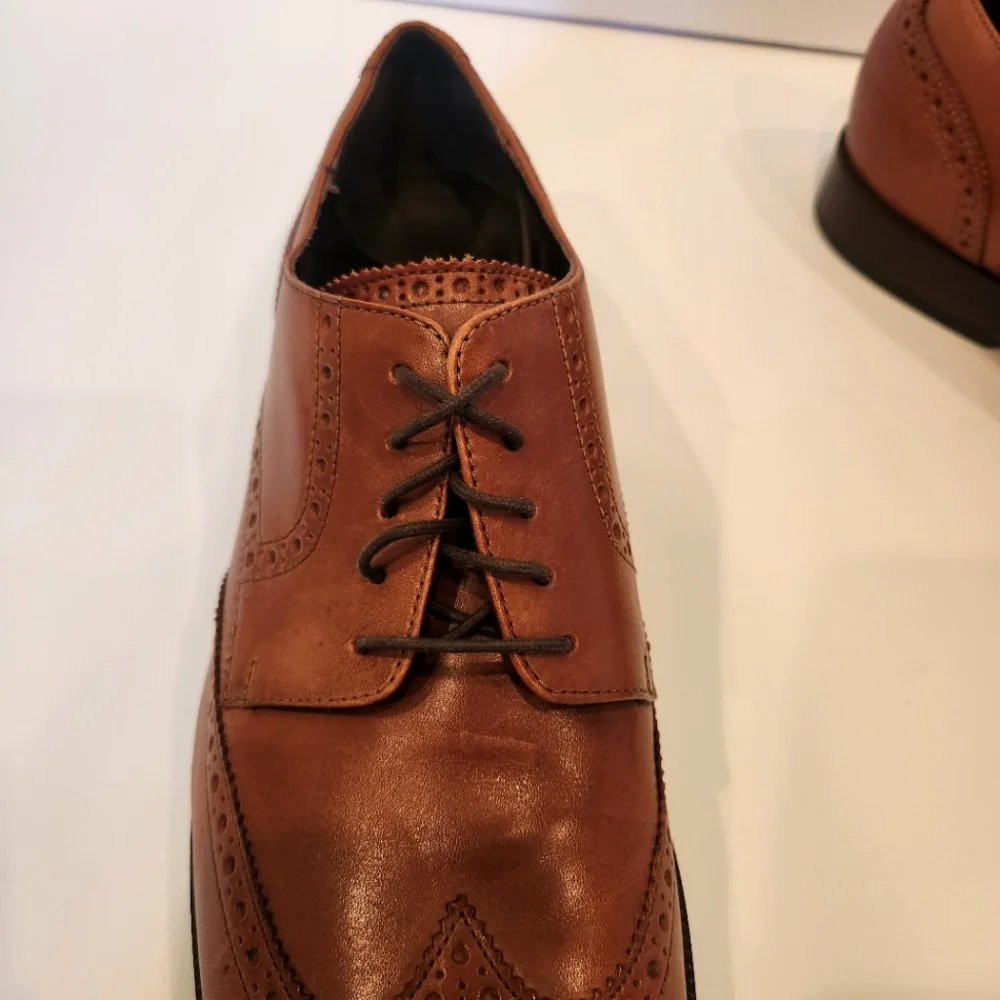 Men's COLE HAAN 'Harrison' Brown Leather Wingtip Oxfords Shoes Mens Size 13